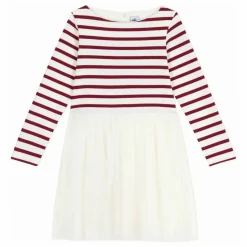 Enfant Petit Bateau Robes, Combinaisons|Robe Rayée Tulle |