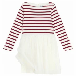 Enfant Petit Bateau Robes, Combinaisons|Robe Rayée Tulle |