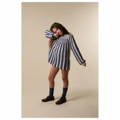 birinit Robe Rayures | Bleu gris New