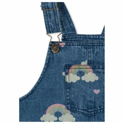 Konges Sløjd Robe Salopette en Jean Magot Arc en Ciel Coton Bio | Bleu
