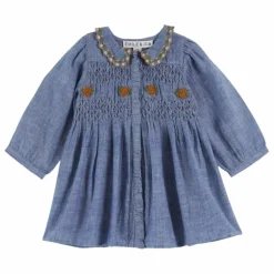 Emile et Ida Robe Smockée | Bleu Clearance