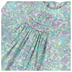 Bonpoint Robes|Robe Smockée Pais Liberty Coton Bio |