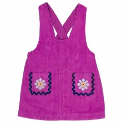 Hello Simone Robe Tablier Christie Velours Côtelé | Rose Discount