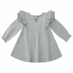 Discount Quincy Mae Robe Volants Coton Bio | Bleu gris