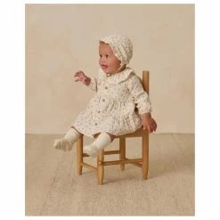 Quincy Mae Robe Volants Fleurie Gaze de Coton Bio | Ecru