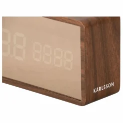 Present Time Réveil LED Copper en bois | Noyer Clearance