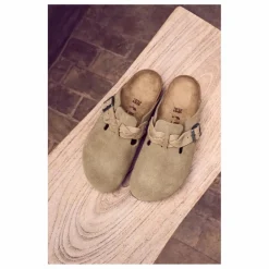 Outlet BIRKENSTOCK Sabots Boston Braided Chaussant Etroit | Taupe