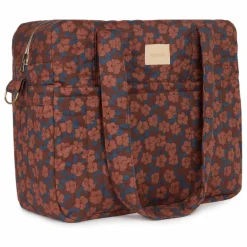 Nobodinoz Sac à langer imperméable Hyde Park Maroon Poppies | Brique Online