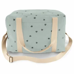 Rose in April Sac à langer Raphaël imprimé cœurs | Bleu ciel Sale