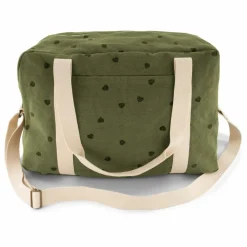 Discount Rose in April Sac à langer Raphaël imprimé cœurs | Vert kaki