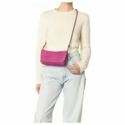 New Jérôme Dreyfuss Sac Bobi S Croûte Velours | Rose fuschia
