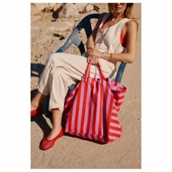 Rose in April Sac cabas rayé Elisa | Rouge Clearance