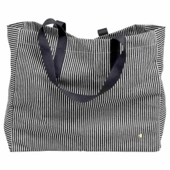 La cerise sur le gâteau Sac cabas rayé en coton bio Basile | Caviar