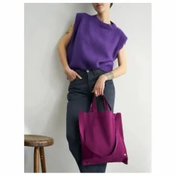 La cerise sur le gâteau Sac City Iona en toile de coton | Pourpre Hot