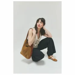 Hot herbert frère soeur Sac Le Enzo Cran Velours | Tabac