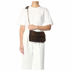 New Jérôme Dreyfuss Sac Lulu M Croûte Velours Léopard | Marron