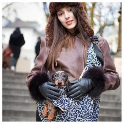 Clearance Caramel & Cie Sac Promenade Cross Body Léopard Chien | Gris