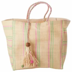 Femme Rice Sac shopping en raphia |