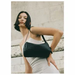 Femme Elleme Sac Trousse Cuir Tressé |