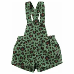 Enfant Piupiuchick Combinaisons|Bodies, Combinaisons|Salopette Courte Léopard Velours Côtelé |