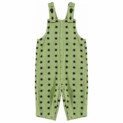 Piupiuchick Salopette Côtelée Etoiles Coton Bio | Vert Hot