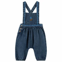New Emile et Ida Salopette en Jean Brodée | Bleu