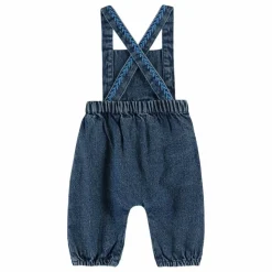 New Emile et Ida Salopette en Jean Brodée | Bleu