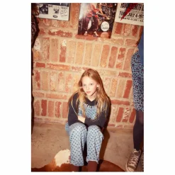 Piupiuchick Salopette en Jean Cœurs | Bleu Clair Clearance