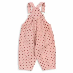 Konges Sløjd Salopette Nola Cœurs Coton Bio | Rose Best