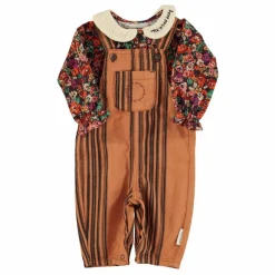 Piupiuchick Bodies, Combinaisons|Bodies, Combinaisons|Salopette Rayée Coton Bio Bébé |