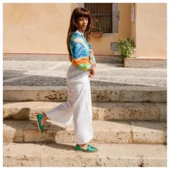 Outlet Mapache Sandales Alegre Métallisées | Vert émeraude