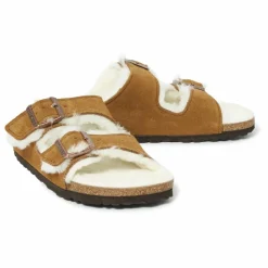 BIRKENSTOCK Sandales Arizona Fur Cuir Suede - Collection Adulte | Camel Hot