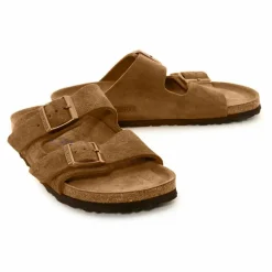 Best BIRKENSTOCK Sandales Arizona SFB Cuir Suède Chaussant Etroit | Mink