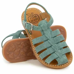Pom d'Api Sandales Plage-Stitch Dad | Vert Menthe New