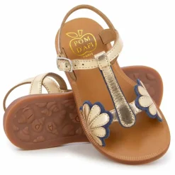 Hot Pom d'Api Sandales Plagette Bloom | Or