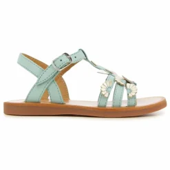 Pom d'Api Sandales Plagette Multi Daisy | Bleu turquoise