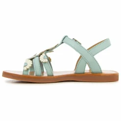 Pom d'Api Sandales Plagette Multi Daisy | Bleu turquoise