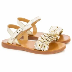Pom d'Api Sandales Plagette Multi Flo | Doré Hot