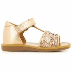 Pom d'Api Sandales Poppy Easy Glitter | Or rose Discount