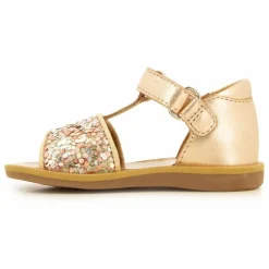 Pom d'Api Sandales Poppy Easy Glitter | Or rose Discount