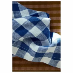 Discount Gabrielle Paris Serviette de table en lin lavé Vichy | Bleu