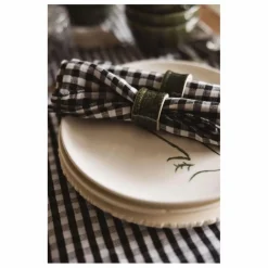 Best Gabrielle Paris Serviette de table en lin lavé vichy | Noir