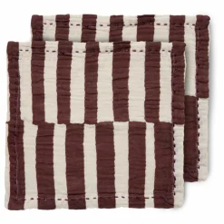 HKliving Serviettes de table en coton - Set de 2 | Lie de vin Outlet