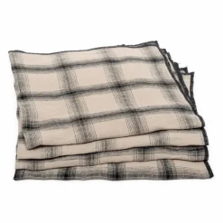 Outlet Le Monde Sauvage Serviettes de table Highlands en lin lavé - Set de 4 | Beige rosé