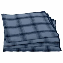 Clearance Le Monde Sauvage Serviettes de table Highlands en lin lavé - Set de 4 | Bleu nuit