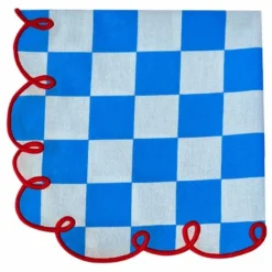 Bitossi Serviettes de table vichy Dama Azzurro - Set de 2 | Bleu Clearance