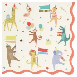 Meri Meri Serviettes en papier Parade des animaux - Set de 16 Multicolore Best