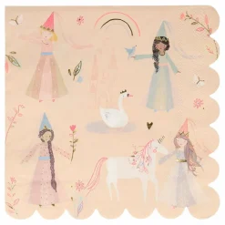 Meri Meri Serviettes en papier Princesse - Set de 16 Multicolore