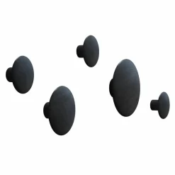 Muuto Set de 5 patères Dots Noir Hot