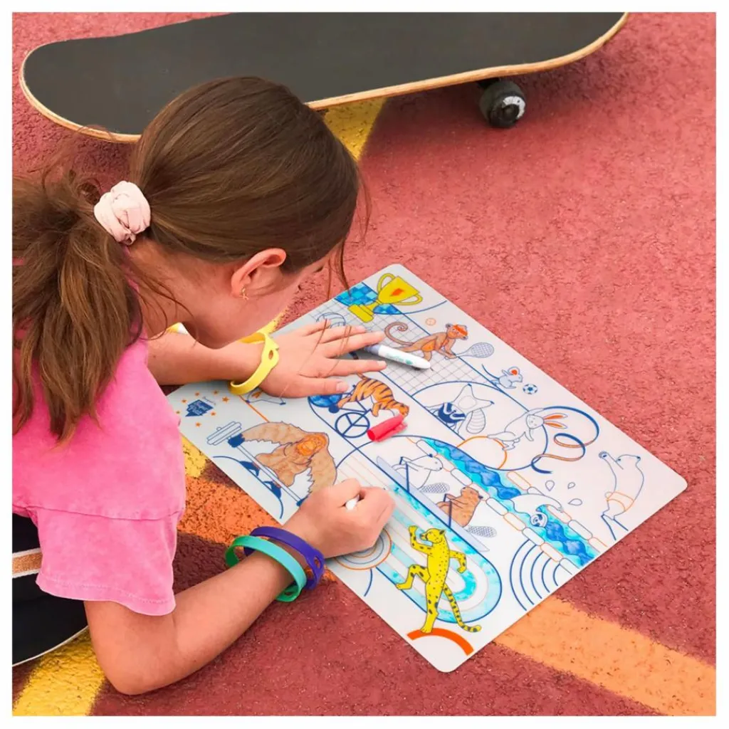 Superpetit Set de table à colorier Sports avec 5 feutres Multicolore Clearance